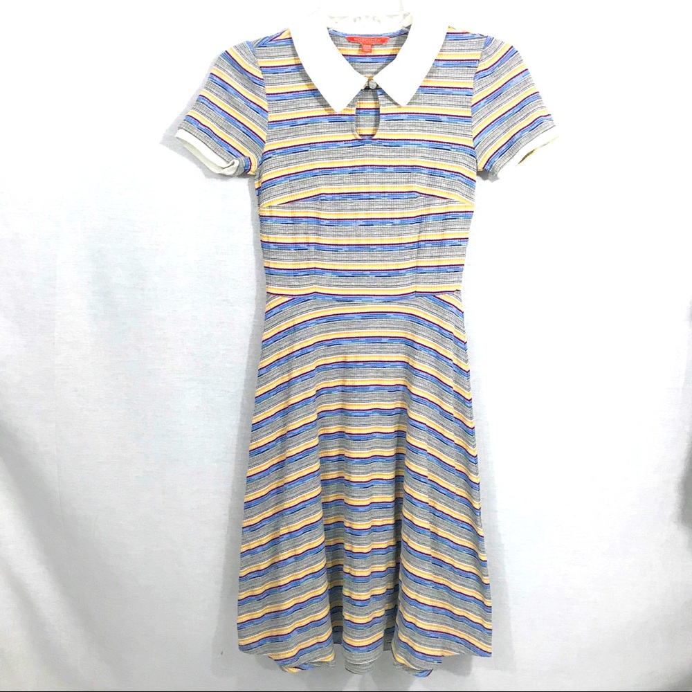 MODCLOTH Striped Short Sleeve A-Line Dress EUC XXS